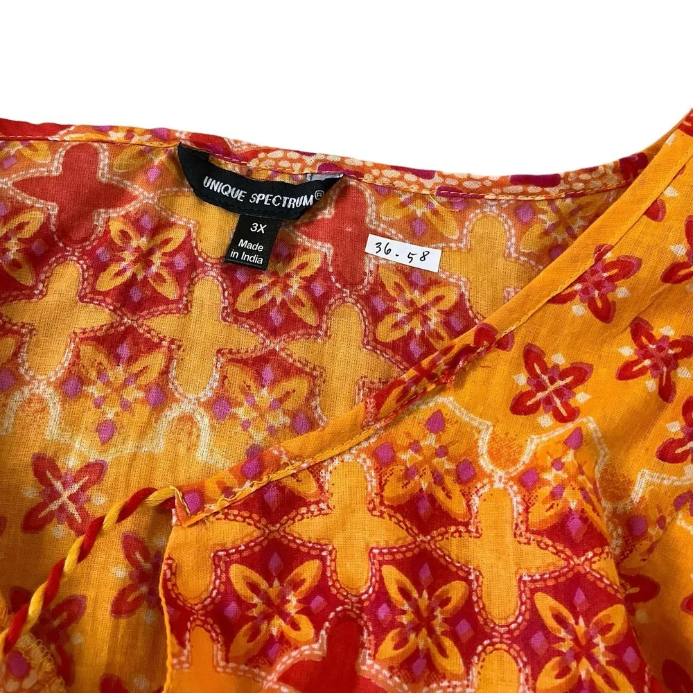 Unique Spectrum Orange Women Plus Size 3X Blouse NWT (36-58) - Image 4