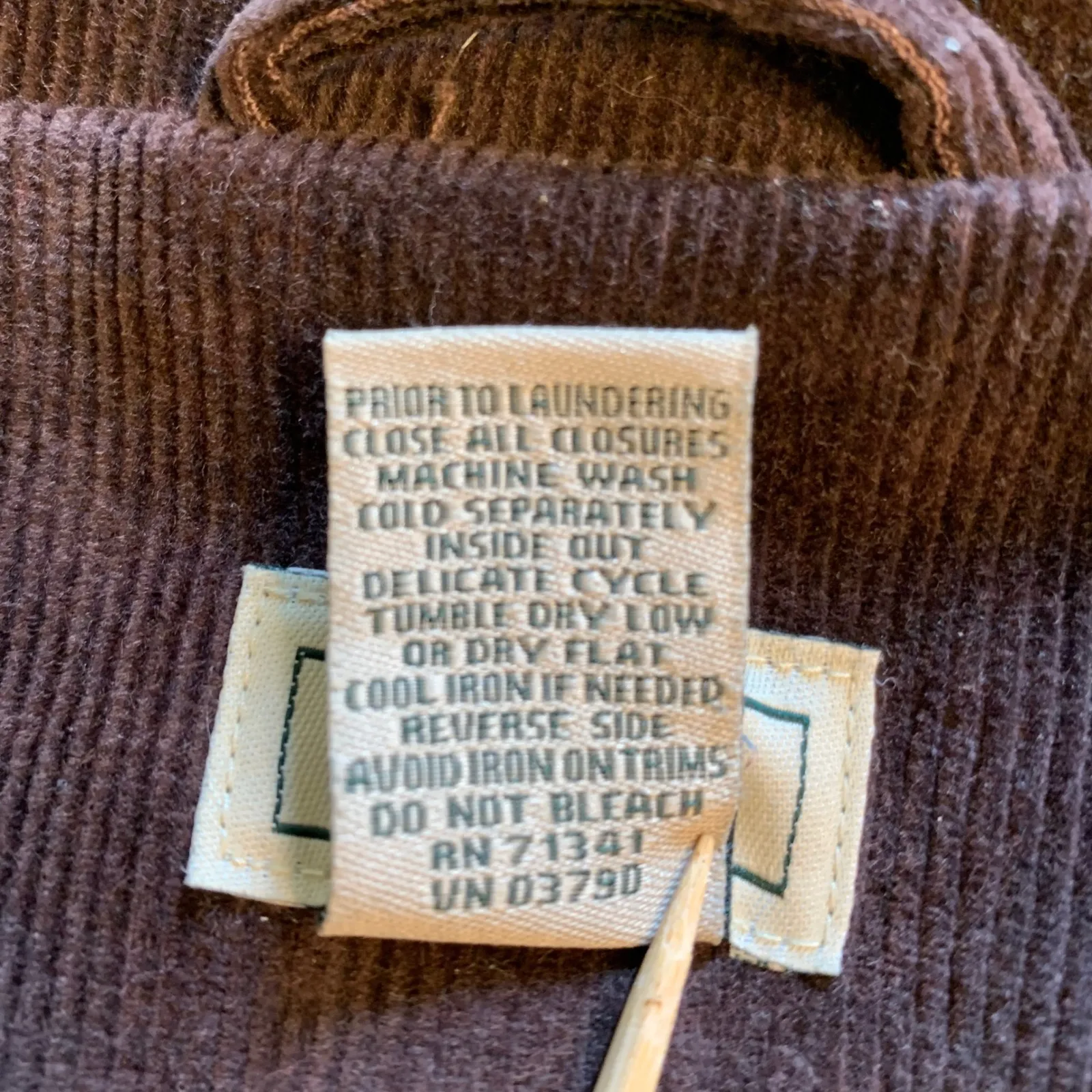 L.L.Bean Corduroy Blazer Jacket Women Petite 12 Brown Cotton Blend Dark Academia Size 12P - Image 4