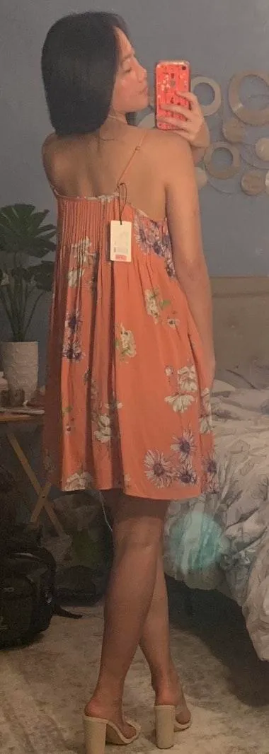 Orange Floral Dress - Image 4