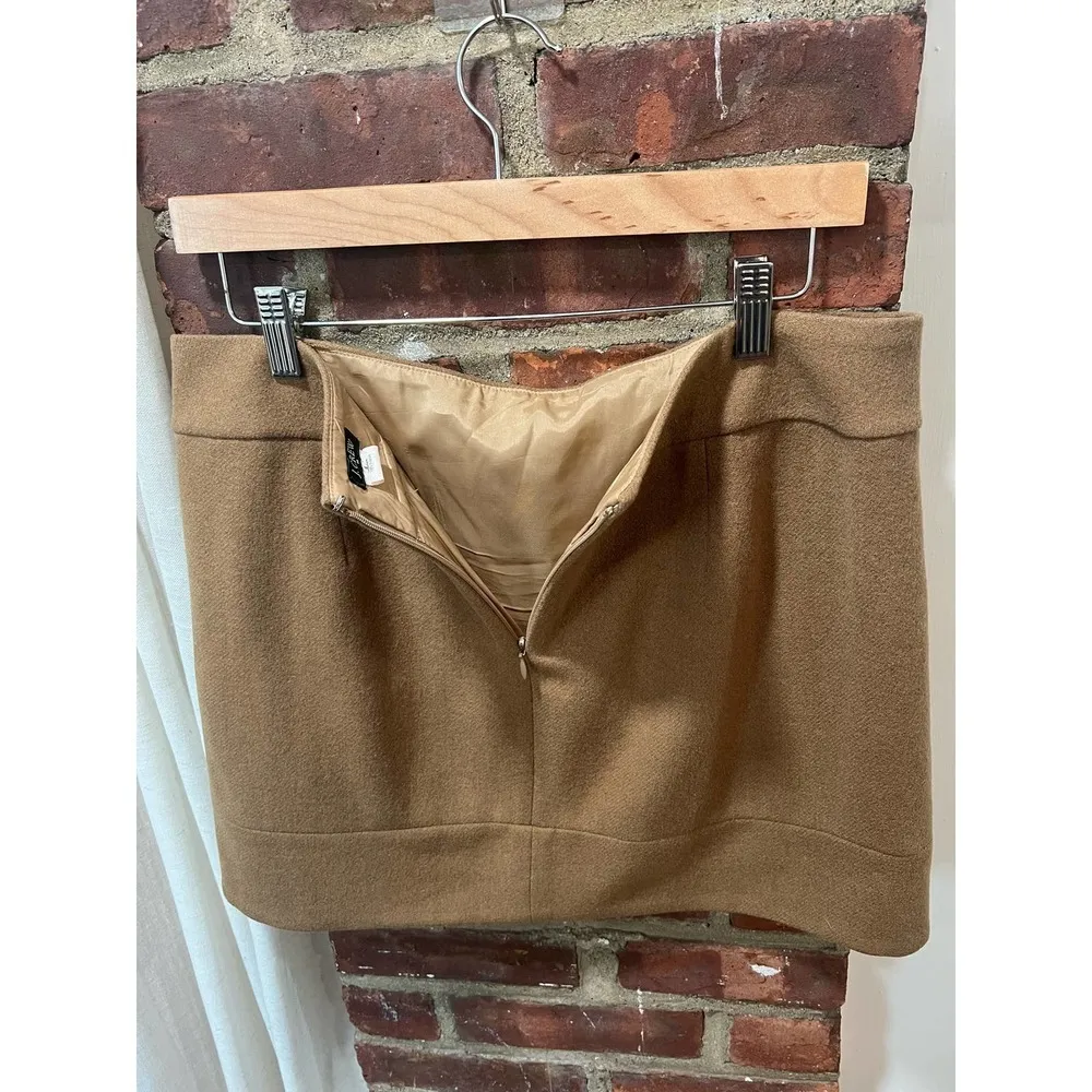 J.CREW Women’s Preppy Wool Tan Mini Skirt Business Casual Workwear 8 - Image 6