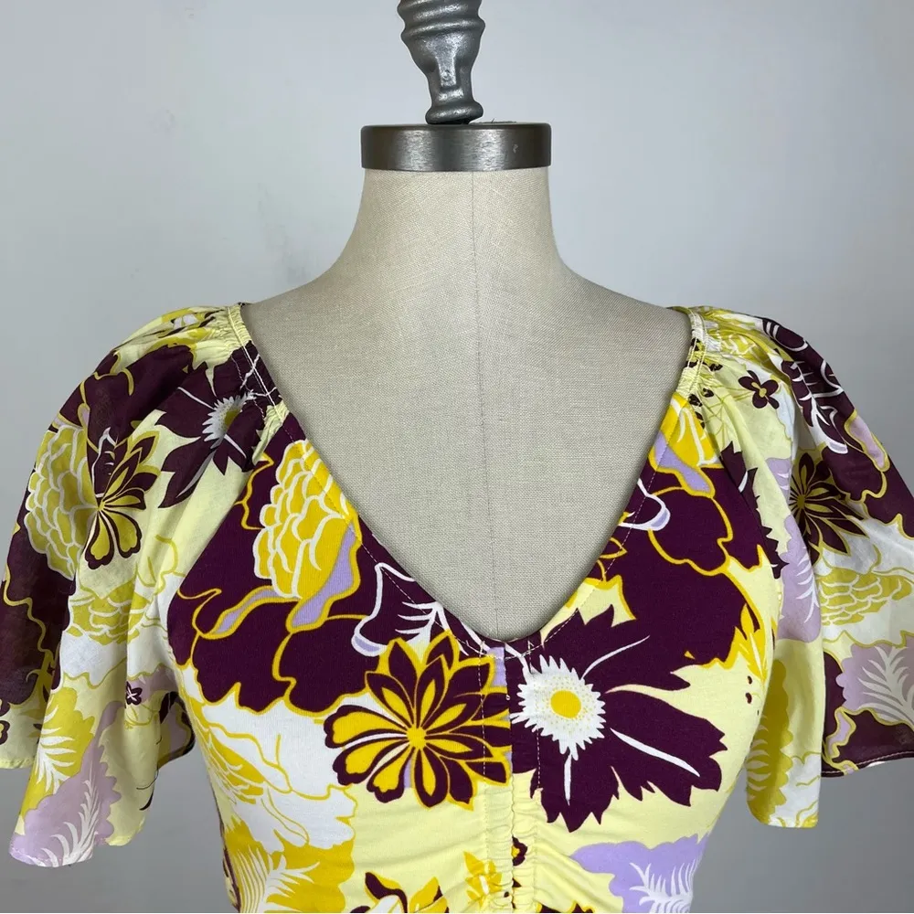 Anthropologie Maeve Cinched Flutter-Sleeve Top - Image 4