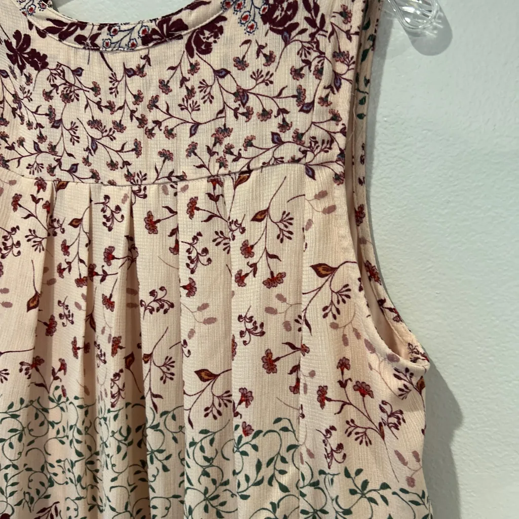 Blue Rain Floral V-Neck Blouse - Cream and Burgundy - Image 6