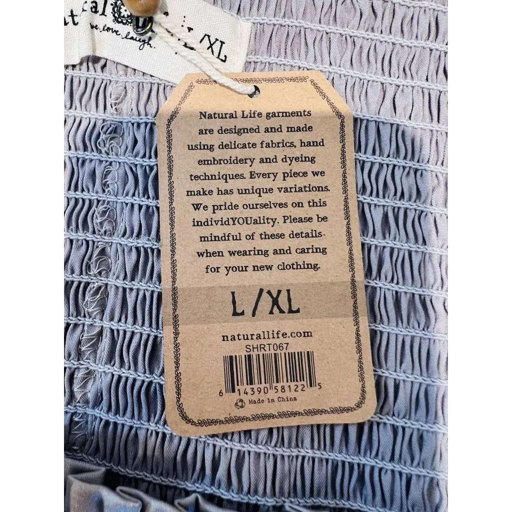 Natural Life Daisy Pull On Smocked Waist Skort L/XL Taupe Fairy Festival NWT - Image 7