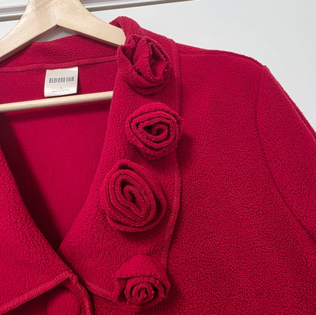 Bedford Fair Women's Fleece Coat Rose's Red Size Large Warm Coat Winter Coat - Image 3