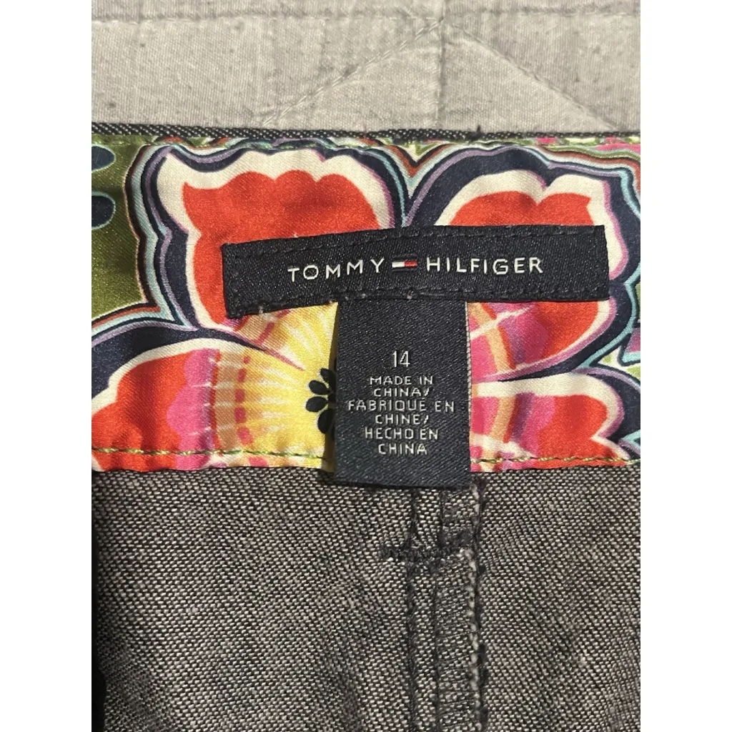 Tommy Hilfiger Skirt Womens Size 14 Gray Pencil Pocketed Belt Loops Zip Midi - Image 4