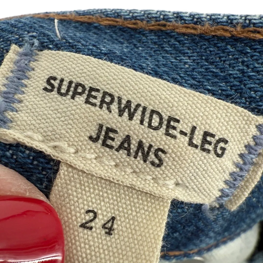 Madewell Women's Superwide-Leg Jeans Size 24 High Rise Cuffed Denim Casual Boho‎ - Image 4