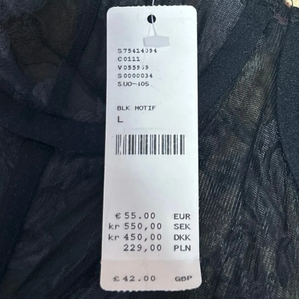 NEW Urban Outfitters Bella Floral Lace Velvet Sleeveless Crop Corset Tank Top L - Image 4