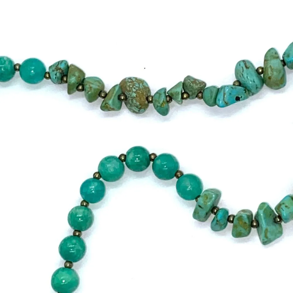 Handmade Bead Teal Rocks & Green Elephant Necklace - Image 7