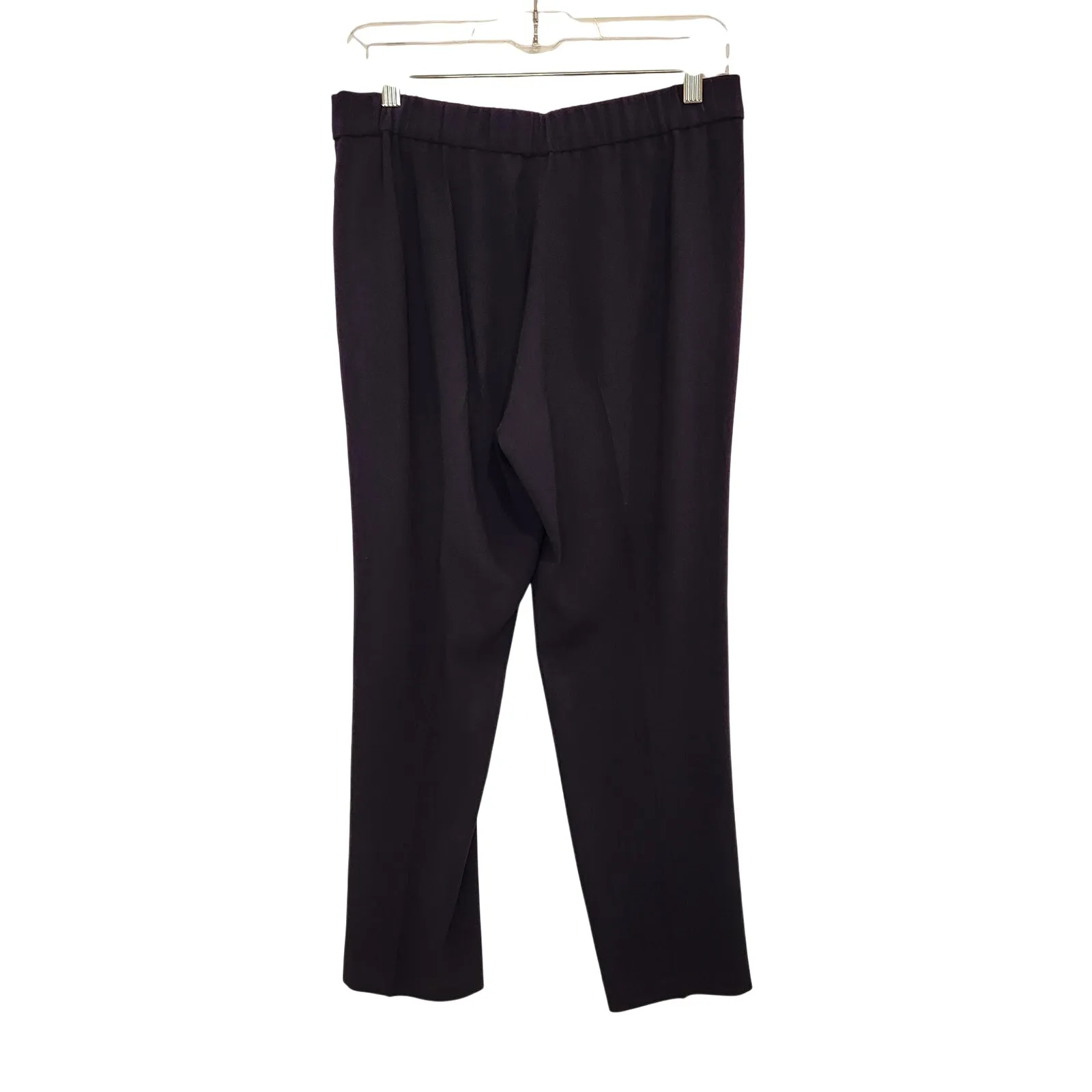 Babaton Dark Navy Blue Pull On Mid Rise Satin Lounge Parker Palazzo Pants Size 6 - Image 2