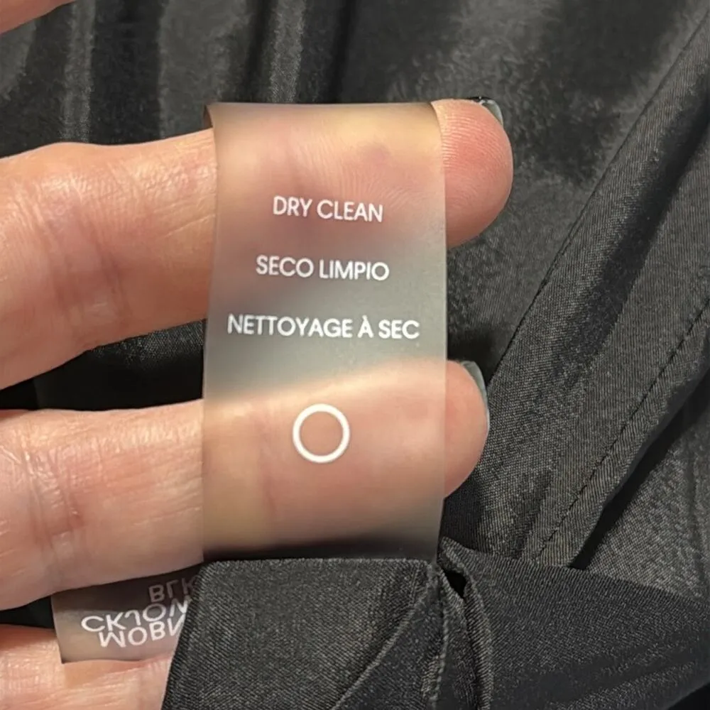 Calvin Klein women’s sz 12 black straight skirt with ruffle belted and back zip - Image 6