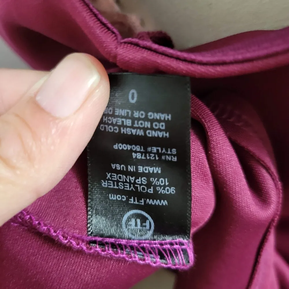 Fashion To Figure burgundy scuba ruffled peplum blouse size 0X - Image 7