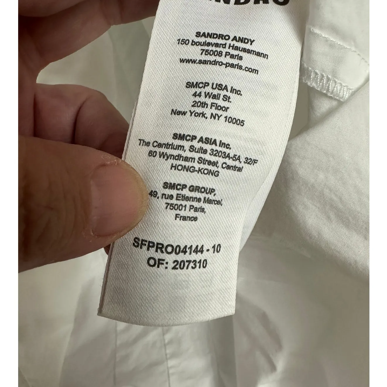 Sandro Mini Dress White Cotton Pintuck Lace Detail Long Sleeve size Small - Image 10