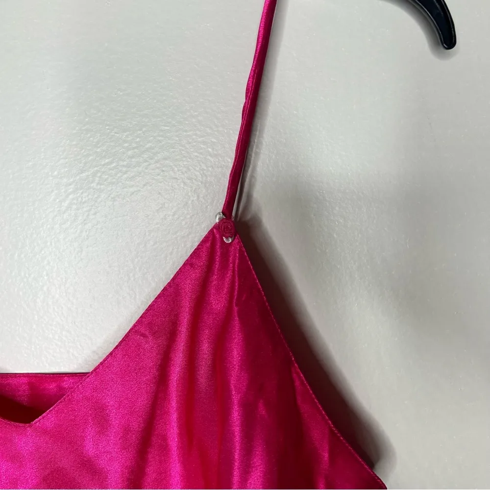 Vintage 90s satin Pink Camisole Top with Spaghetti Straps - Image 3