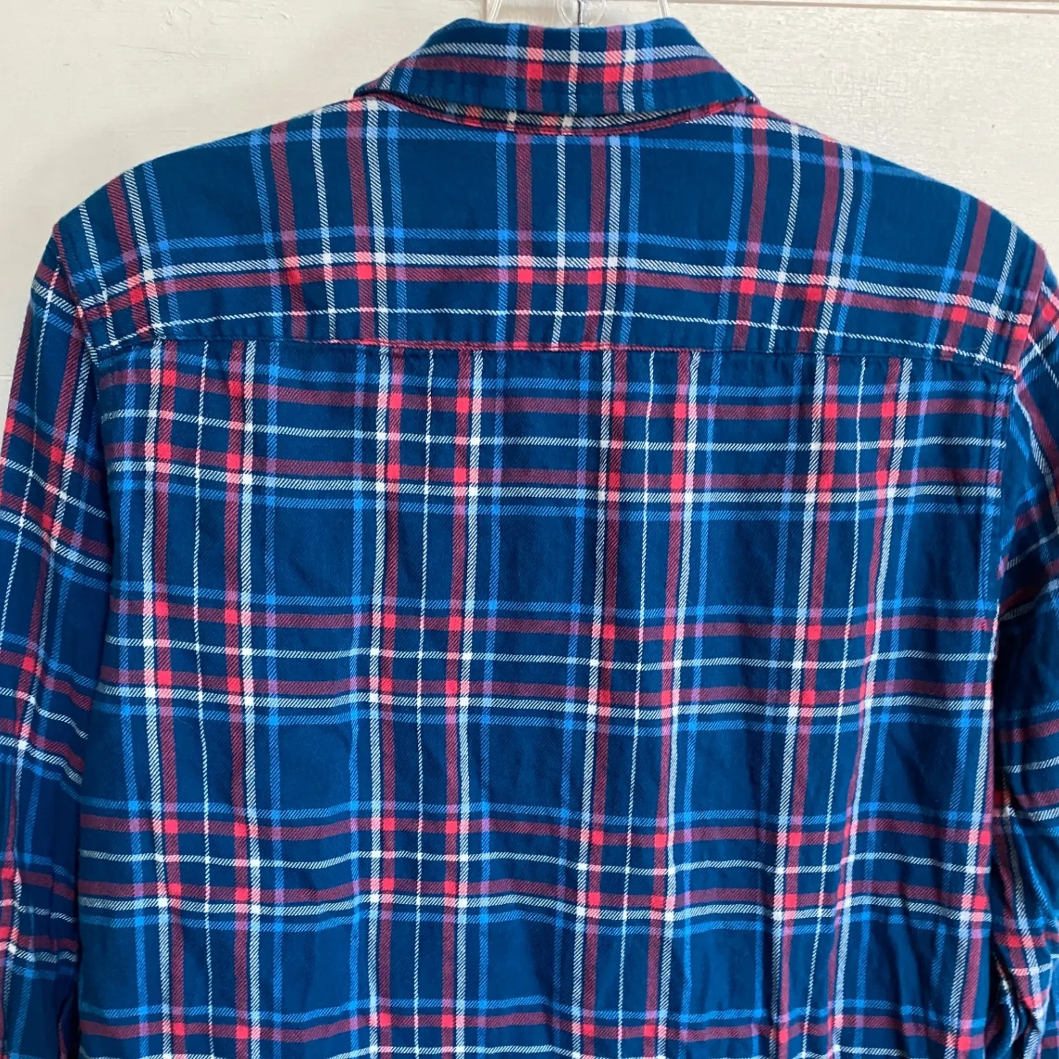 GAP Maternity Blue Plaid Button Down Shirt Size M - Image 6