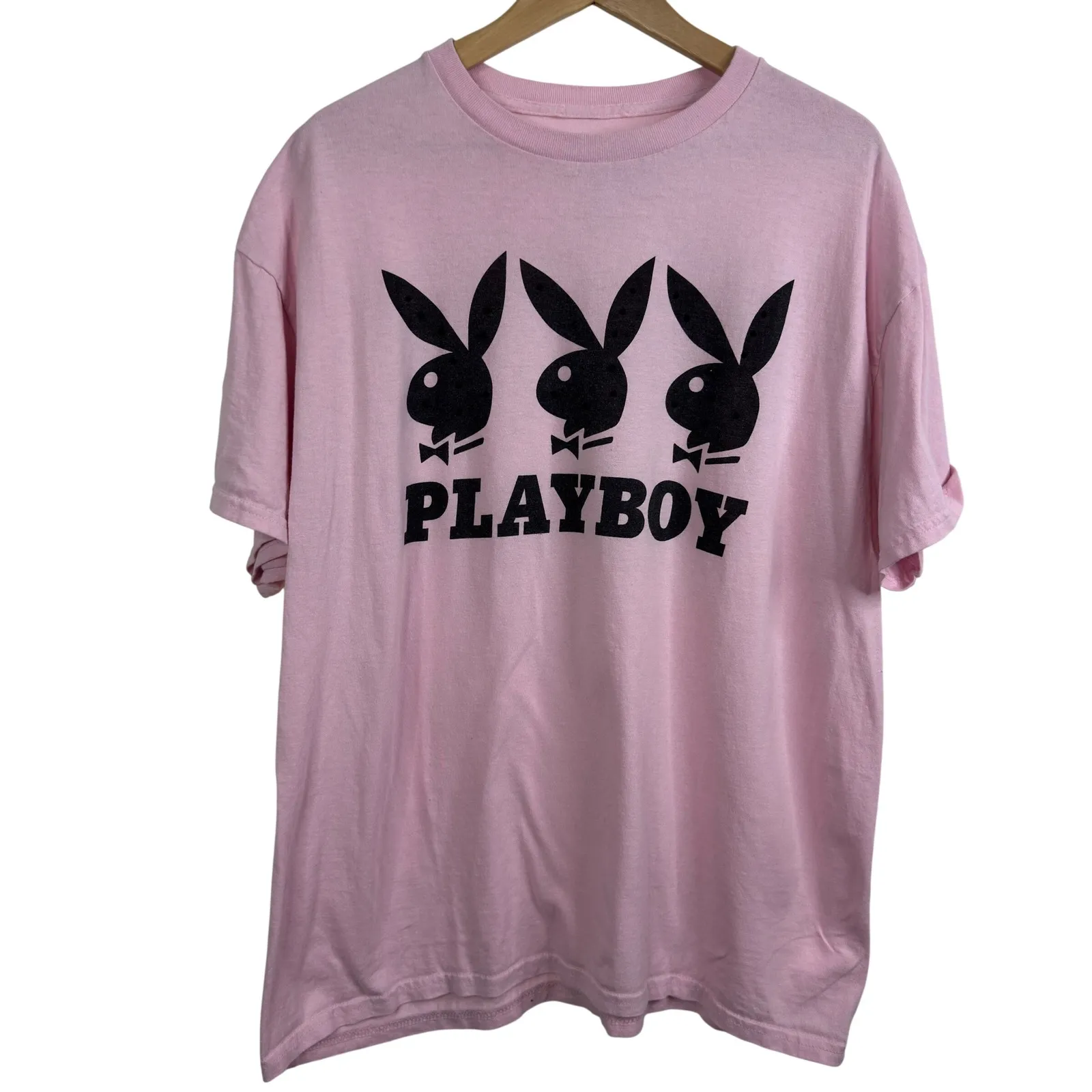 Playboy Bunny Logo T Shirt Pink Womens Size XL Graphic Tee Casual - Image 2