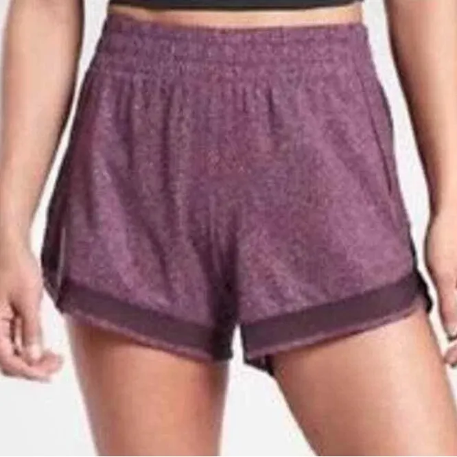 ATHLETA PRINTED MESH RACER RUN SHORTS 4” VIOLET STATIC SZ XS - Image 2