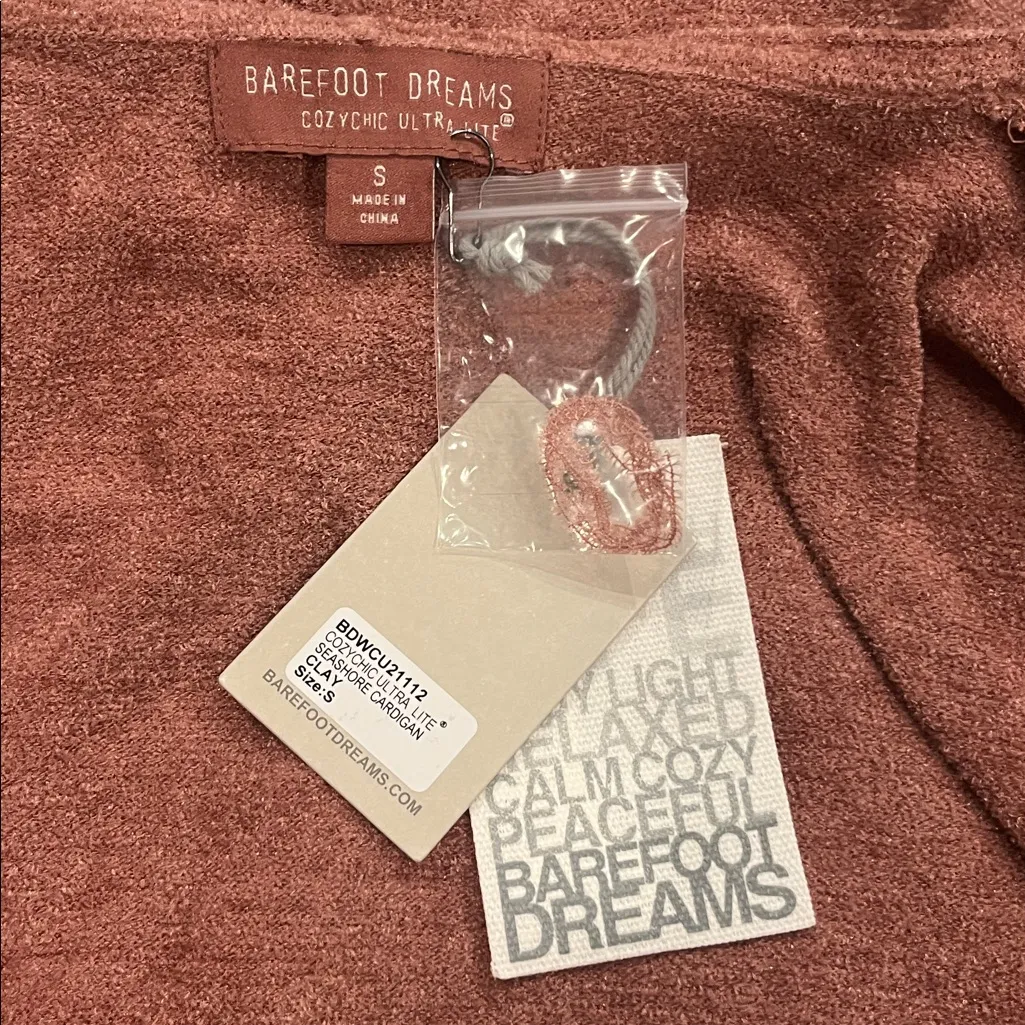NWT Barefoot Dreams Cozychic Lite Seashore hooded cardigan sweater S - Image 5
