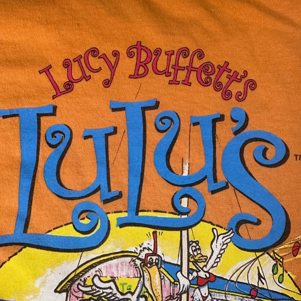 Lulu's Gulf Shores AL Large Gildan Orange Short‎ Sleeve Crew Neck Graphic Tee - Image 8