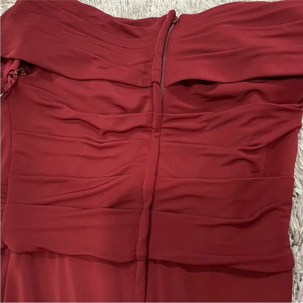 La Femme 26519 Ruched Gown in Wine Red - Image 7