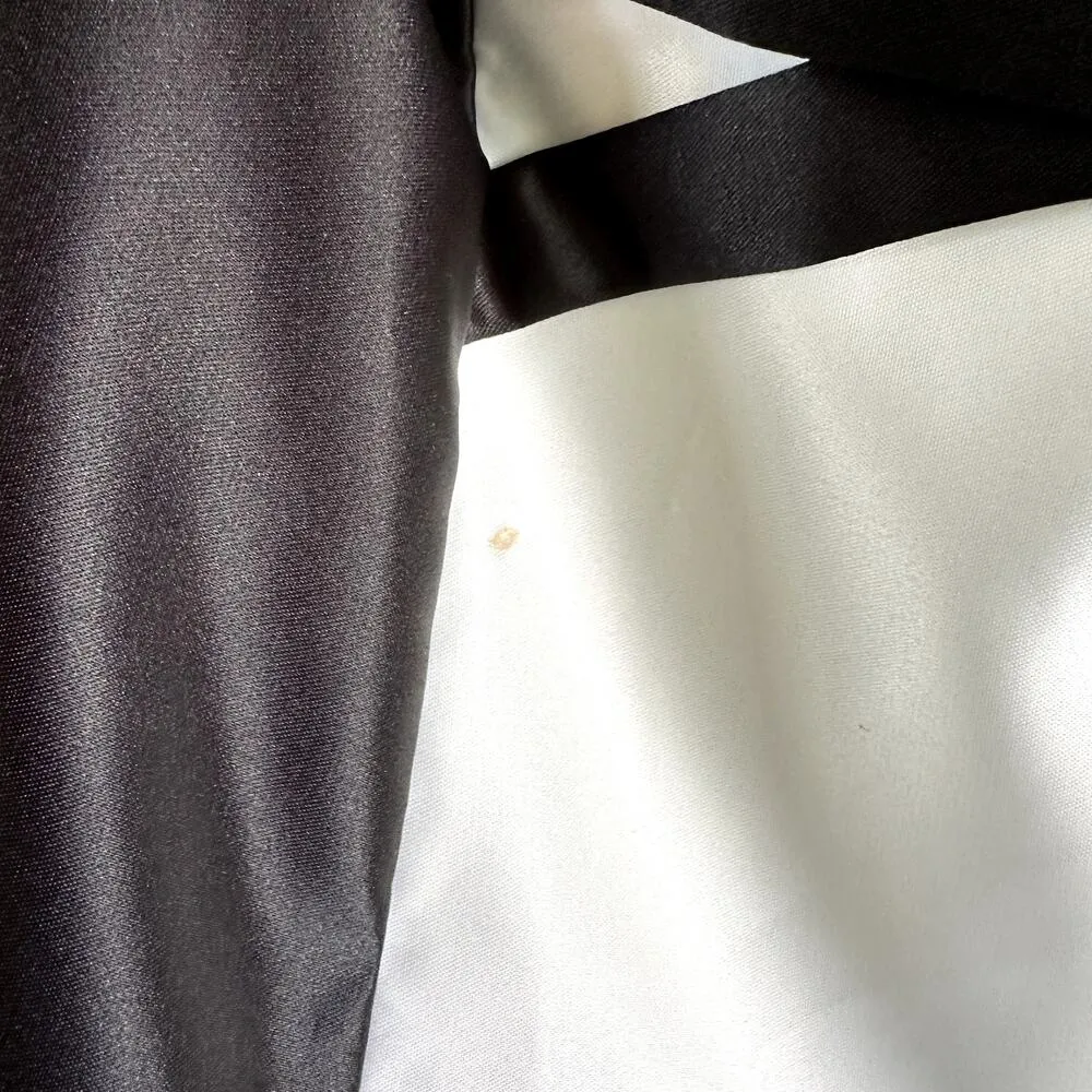 Jessica McClintock Gunne Sax Prom Dress Mini Crisscross Colorblock Black White 9 - Image 5