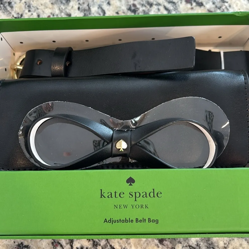 Kate Spade black genuine leather adjustable bow bag - Image 2