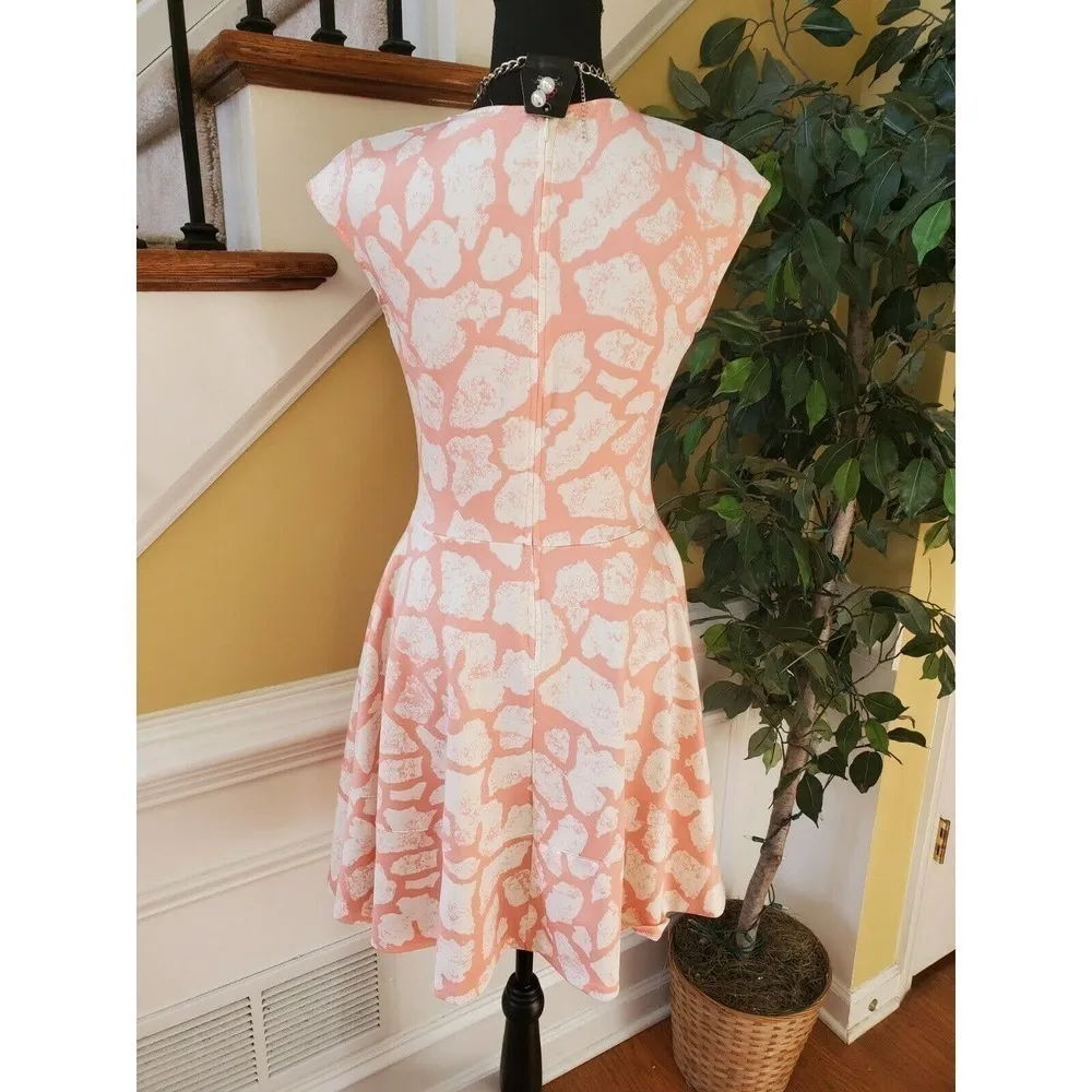 Pink Print Stretch Career Casual DRESS SZ M - Image 4