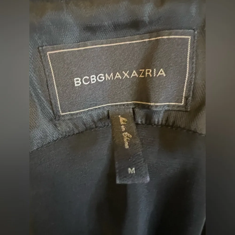BCBGMAXAZRIA Woven Black Blazer Medium - Image 2