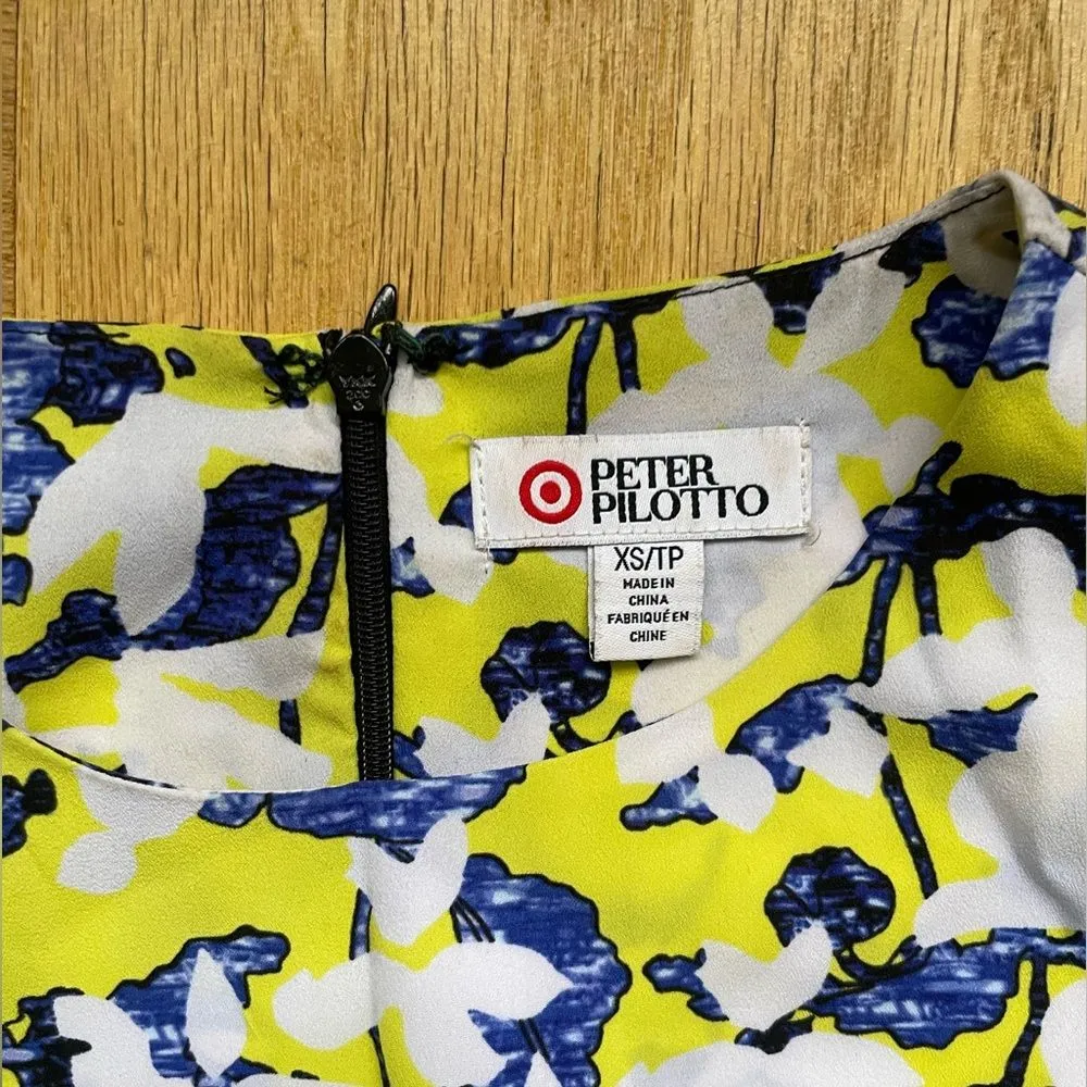 Peter Pilotto for Target Blue/yellow/black/white graphic printed dress Size XS Yellow - Image 2