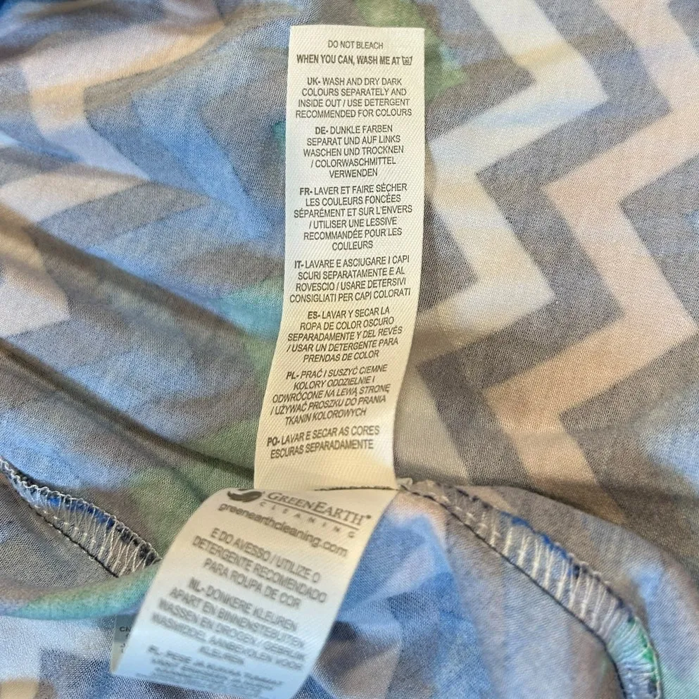 BODEN Women's Wrap Dress Size UK 8 US 4 Navy Blue Green Chevron Jersey Knee - Image 8