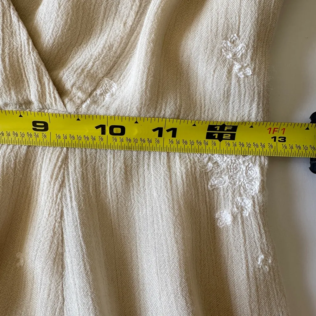 Free People Jasmine Embroidere Floral Mini Dress Women’s Sz S Cream Bell Sleeve - Image 10