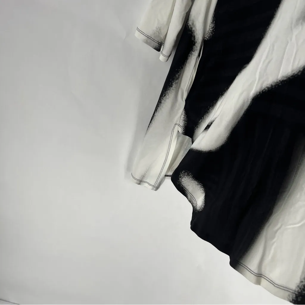 Ozai N Ku Lagenlook Artsy Jersey Cardigan Asymmetrical Pockets 3/4 Sleeve Size S Black - Image 6