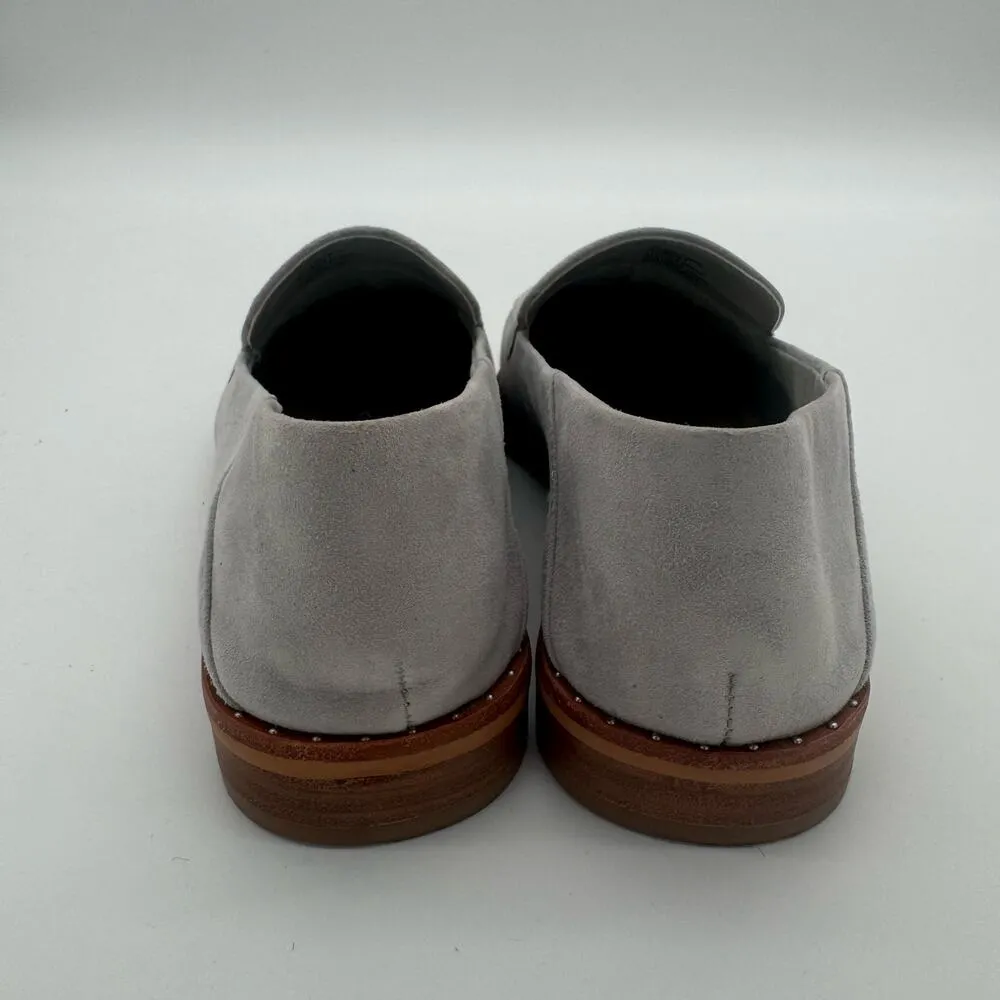 Vince Camuto Cretinian Micro Stud Academia Light Gray Suede Loafers 9.5 - Image 3