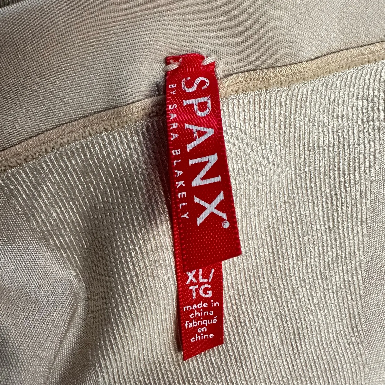 Spanx OnCore High-Waisted Mid-Thigh Shaping Shorts Nude Beige Women's XL - Image 6