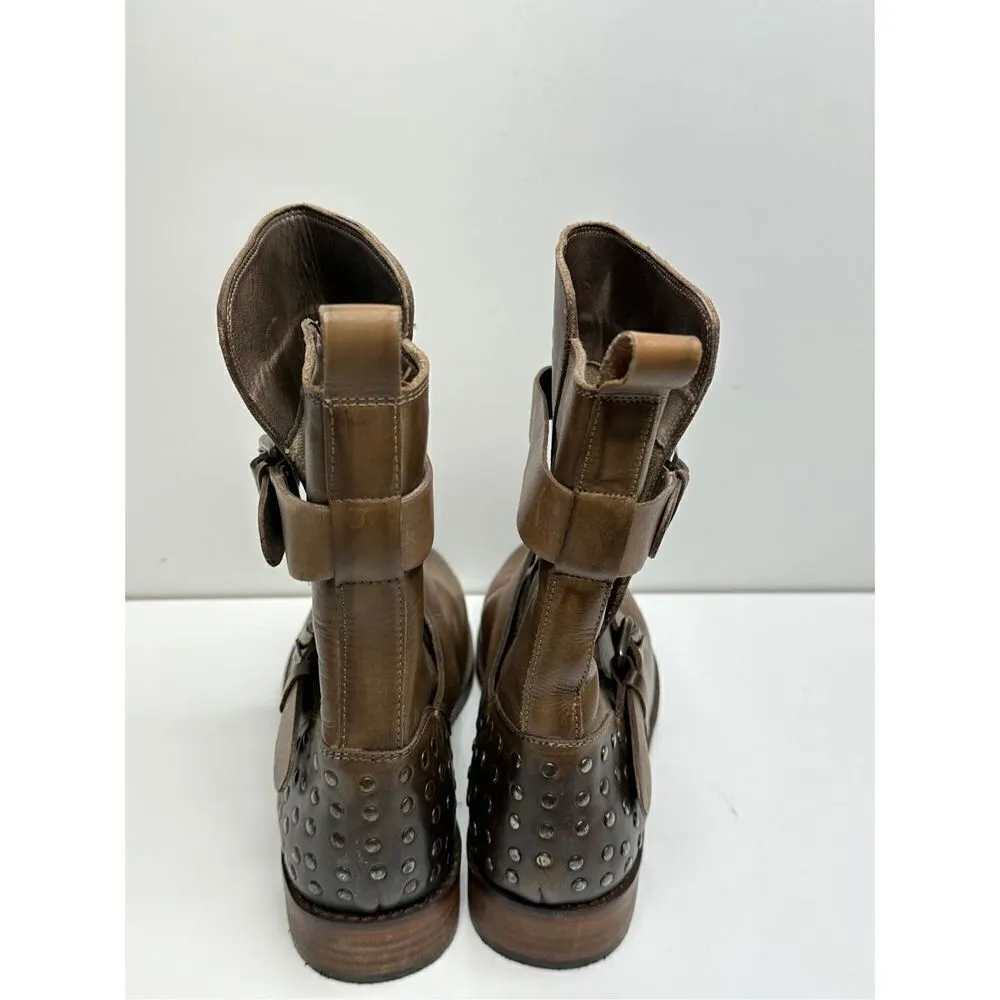 Vintage Foundry Co Distressed Leather Sherry Buckle Boots Vintage Inspired 6 Brown - Image 5