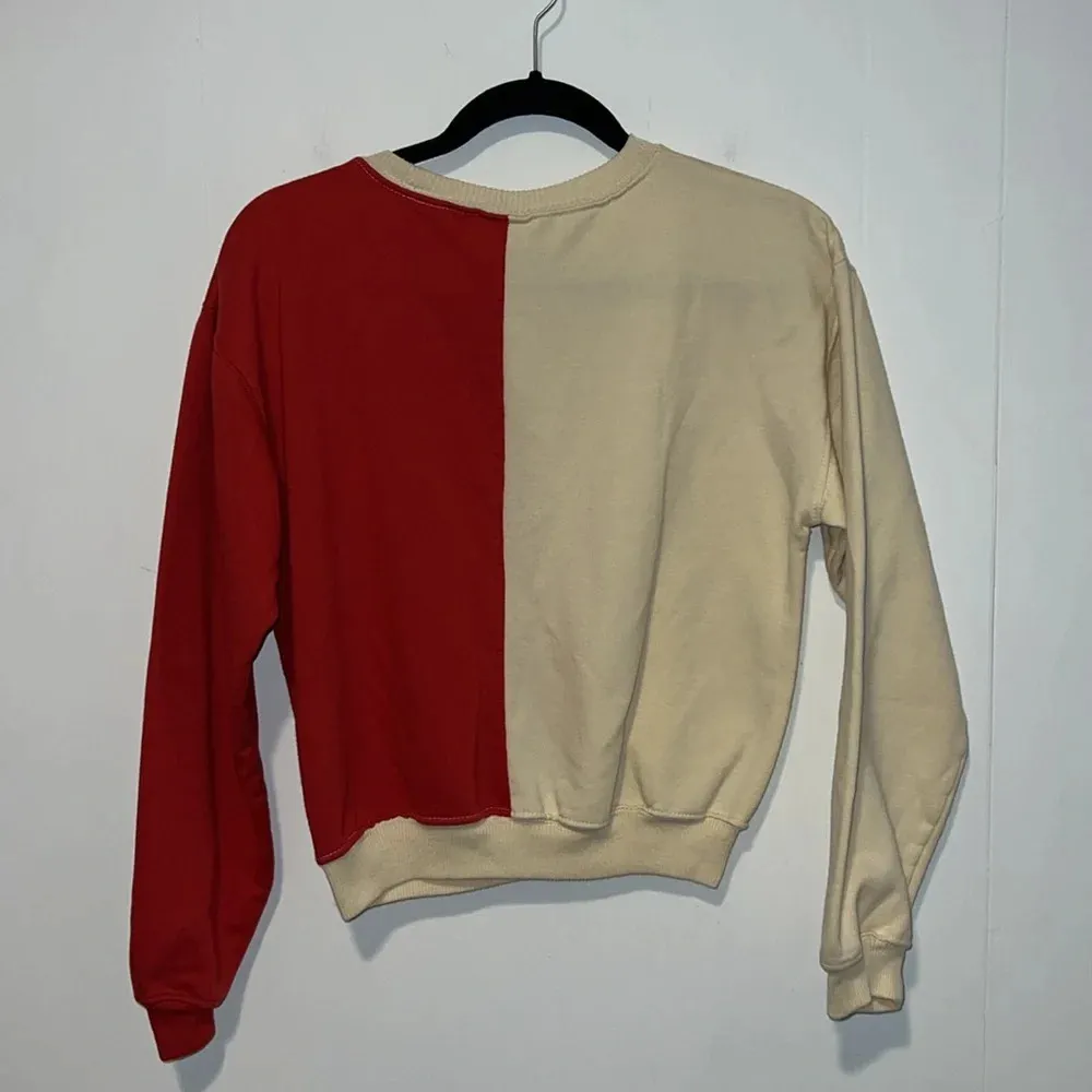 * Disney Winnie The Pooh Women’s Long Sleeve Sweatshirt Crop Color Block 1012 - Image 2