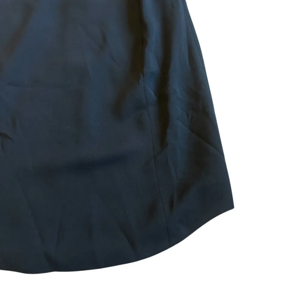 Vince Black Shift Dress w/ Leather Trim Crew Neck 3/4 Sleeves Size 6 Women's - Image 5