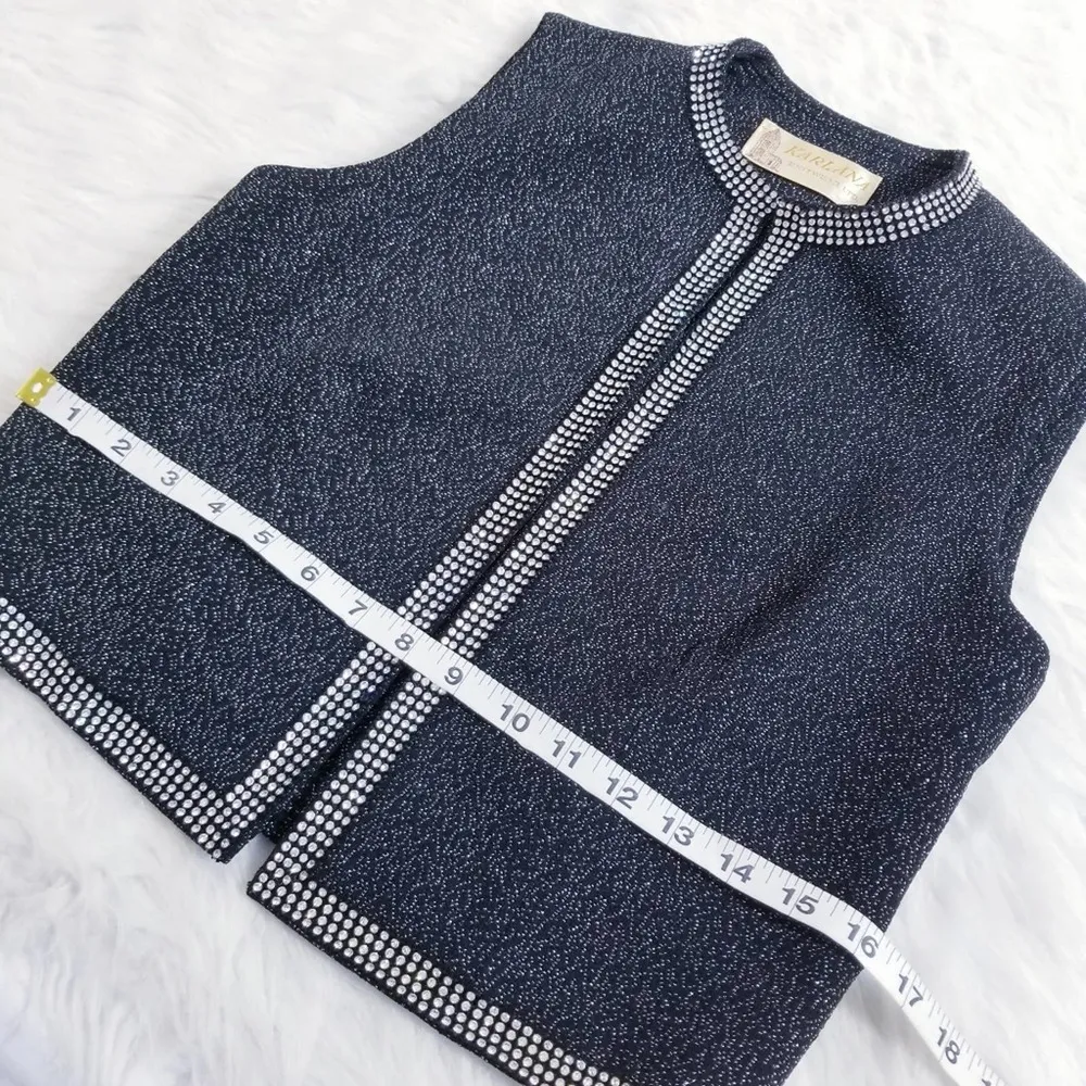 American Vintage Karlana Knit Wear Metallic Rhinestone Vest - Image 6