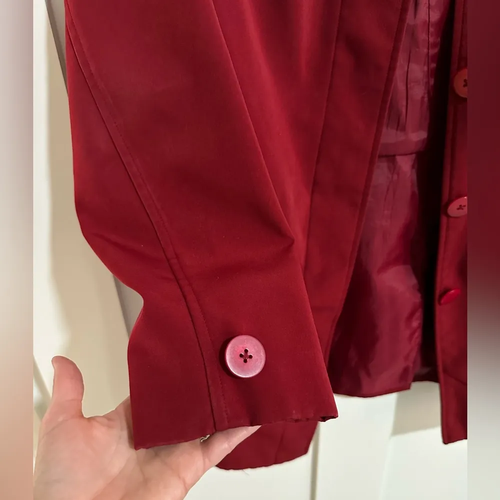Merona Blood red  collared blazer/jacket, Size Small, EUC, RN 17730, button up - Image 2