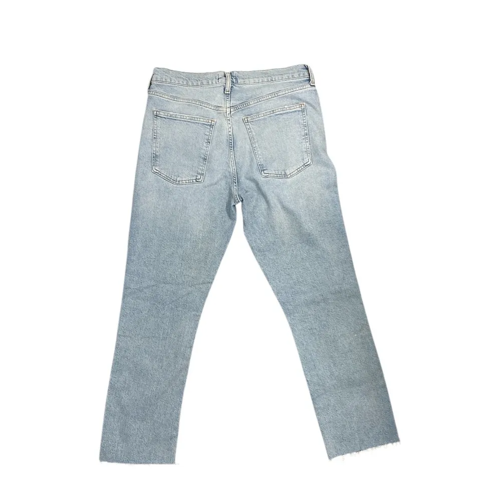 Agolde Slim Straight Leg Jeans Mid Rise Vintage Wash Size 29 Raw Hem EUC - Image 7