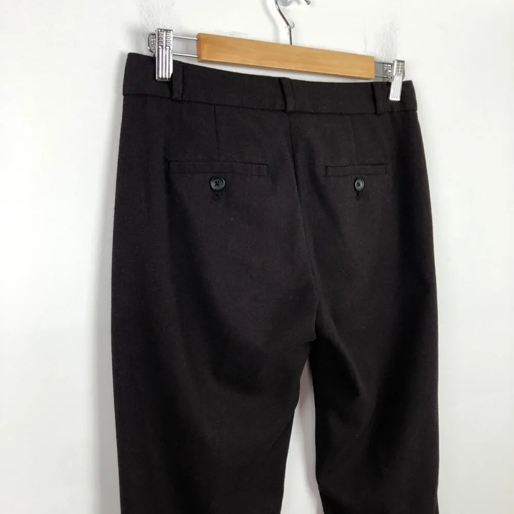 Banana Republic Martin Straight Leg Trousers Pants Size 0 Dark Wine Office Job - Image 10