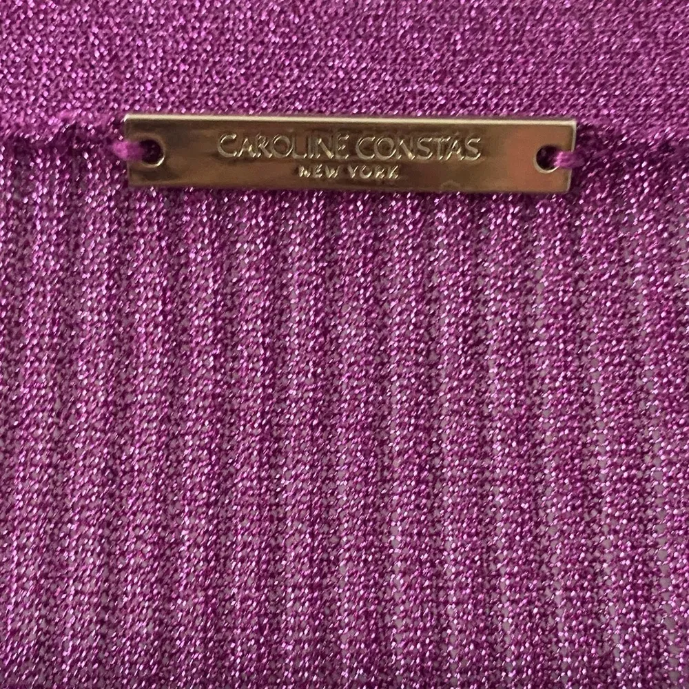 Caroline Constas Purple Long Sleeve Cardigan Glitter Sparkly Puff Sleeve - Image 10