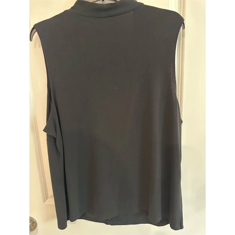 Merona Women's Black Lace V-Neck Sleeveless Dress XXL  Knee Length - Image 3