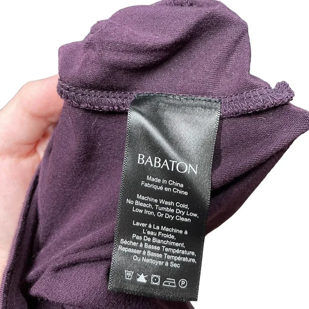 Aritzia Babaton Winston‎ Dress Jersey Knit 3/4 Sleeve Stretch Purple Size XS - Image 9