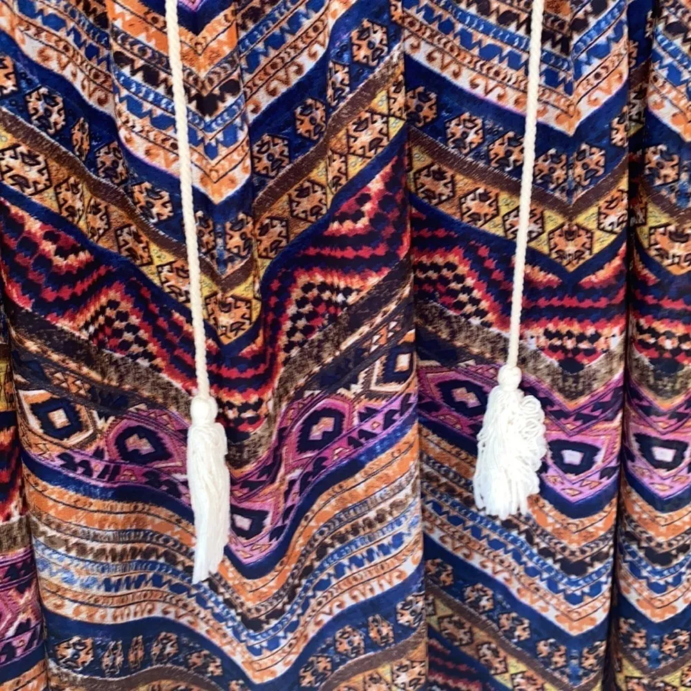 Umgee Boho dress boho hippie babydoll peasant tassel detail‎ lined - Image 4