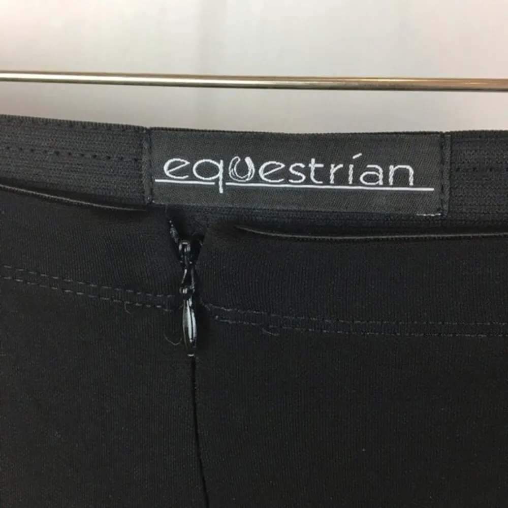 Black High Waist Flair Wide Leg Capri Pants By Equestrian M Medium - Image 4