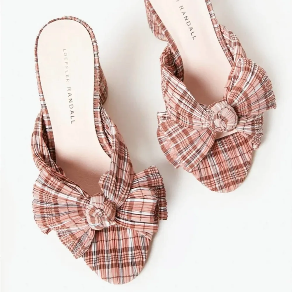 Loeffler Randall Penny Plaid Bow Mule Size 6.5 - Image 10