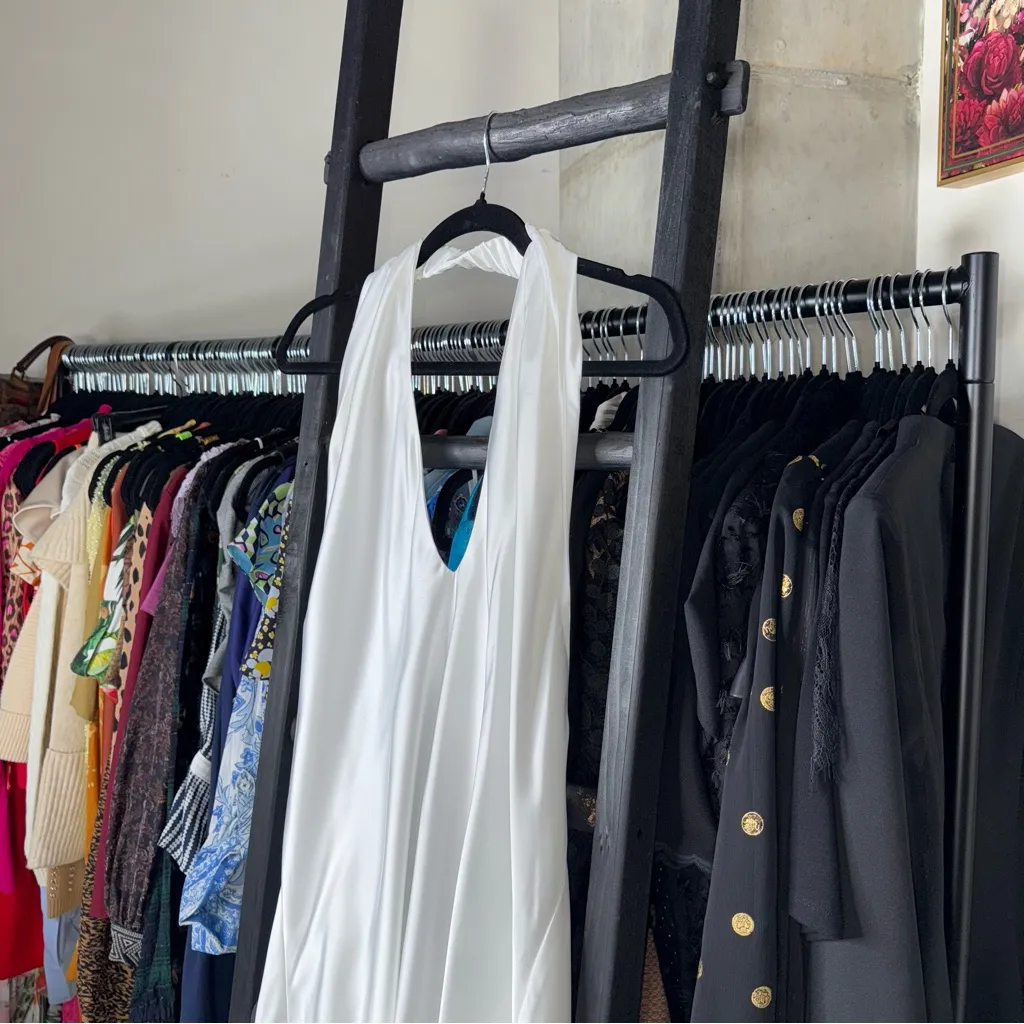 Show Me Your Mumu Jasmine Halter Mini Dress Ivory Luxe Satin - Image 10