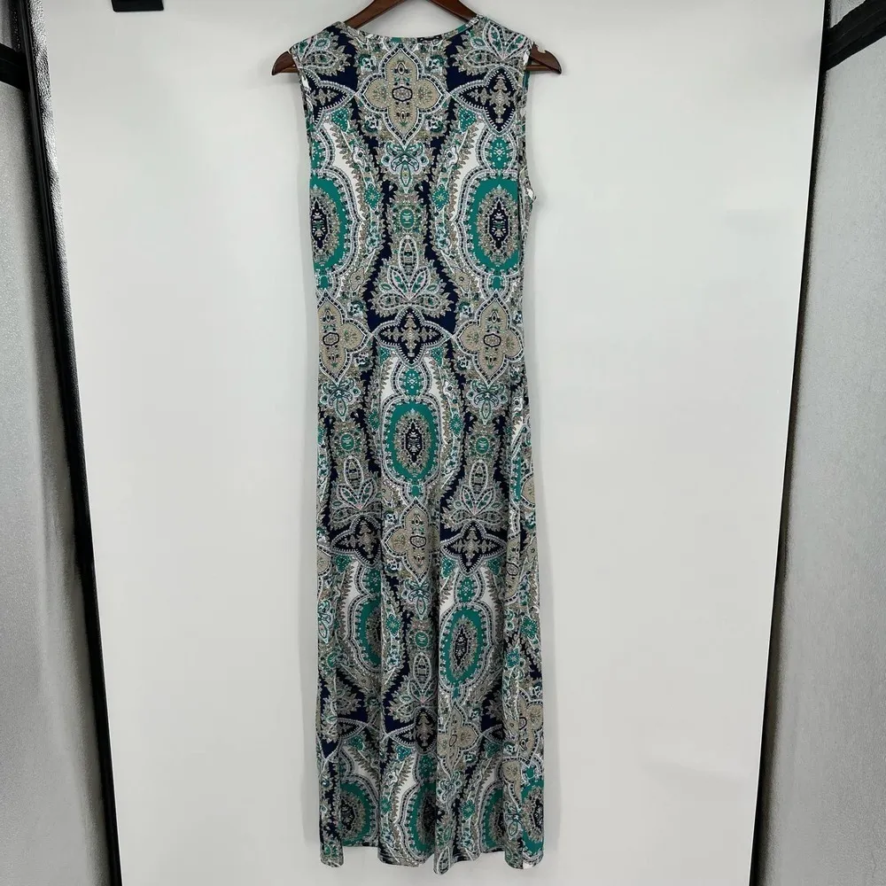 SOFT SURROUNDINGS $148 Medici Paisley Knotted Maxi Tank Dress Size medium - Image 5