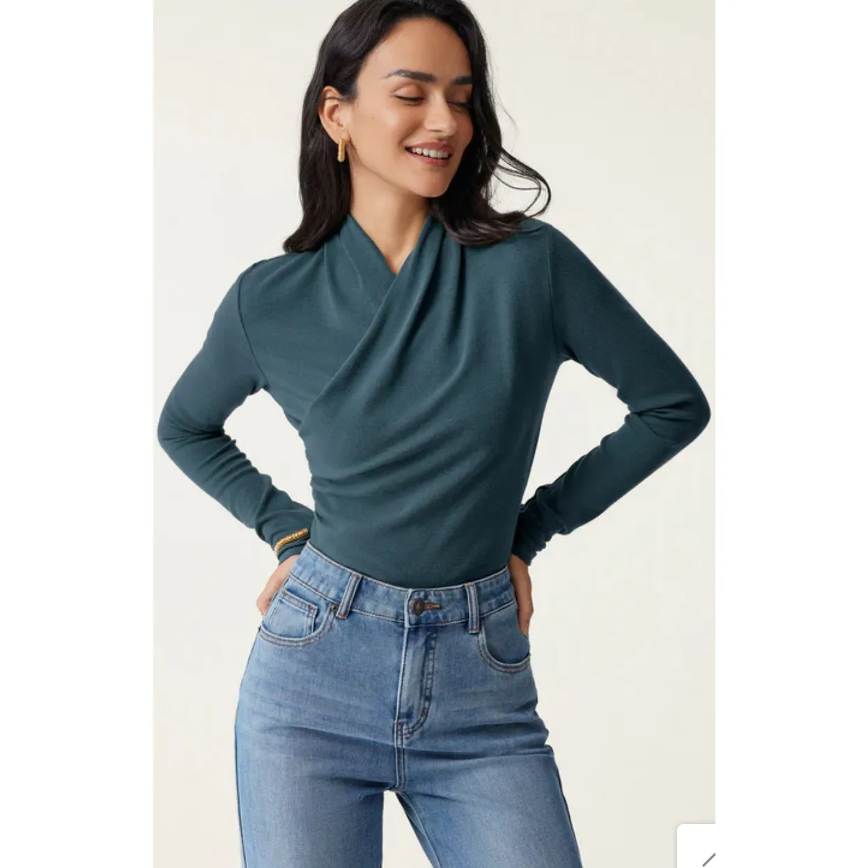 OGL Women's Size 2XL XXL Light Purple Long Sleeve Surplice Neck Top Shirt - Image 2