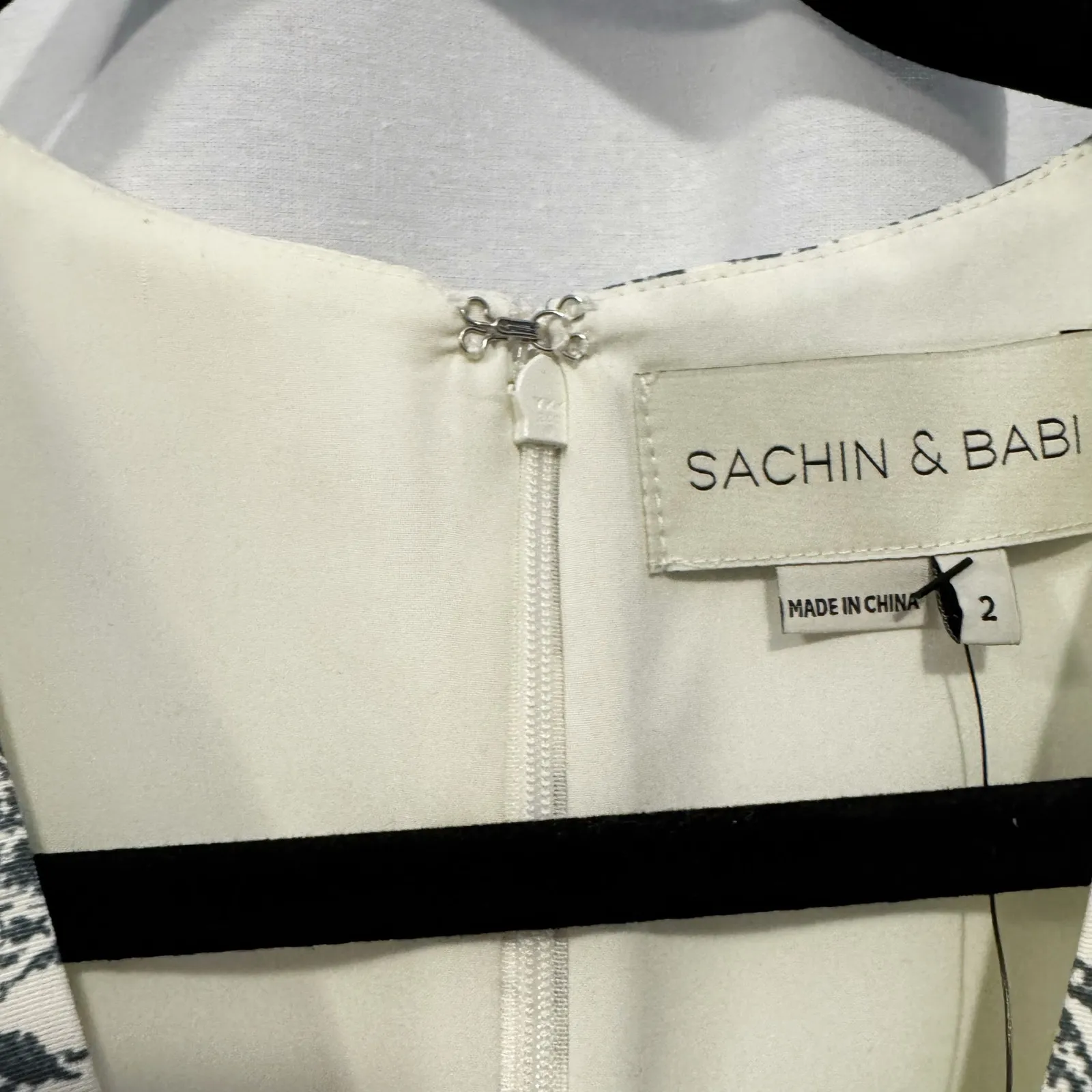 Sachin & Babi Rori Gown Grey Toile Print Ivory Maxi Dress Sleeveless Size 2 NWT - Image 7